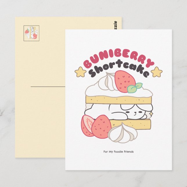 Sweet Snuggles: Buniberry Shortcake Delight Postcard (Front/Back)