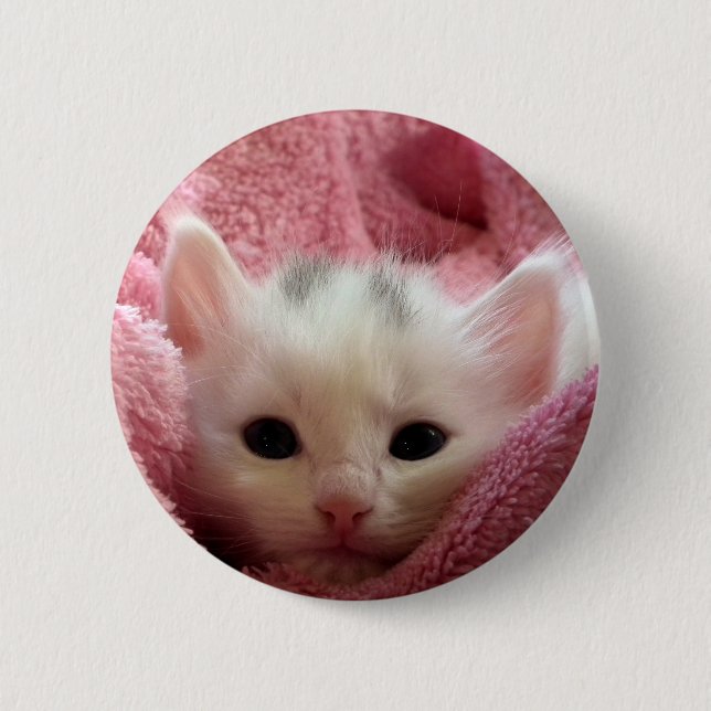 Sweet soft kitty 6 cm round badge (Front)