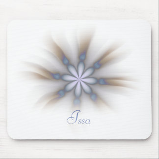 Sweet Soft Simple White Blue Coffee Flower-Like Mouse Mat
