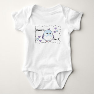 Sweet Soul - Cute Kawaii Blue Bird Baby Bodysuit
