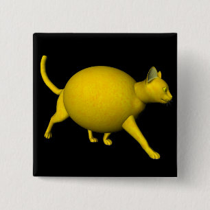 Sweet-Sour Lemon Cat 15 Cm Square Badge