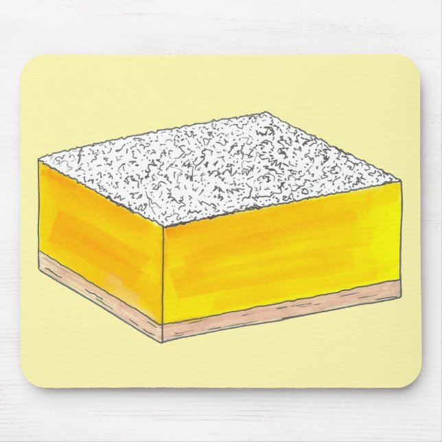 Sweet & Sour Yellow Lemon Bar Square Pastry Baking Mouse Mat (Front)