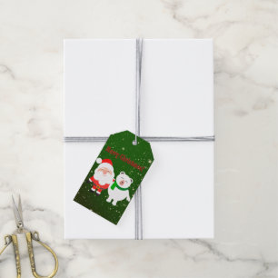 Sweet Sparkly Green, Santa and Bear Gift Tags