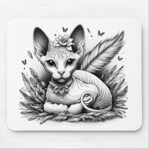 Sweet Sphynx Cat Mouse Mat