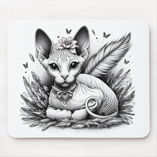 Sweet Sphynx Cat Mouse Mat (Front)