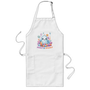 Sweet & Spooky – Cute Pastel Blue Ghoul Long Apron