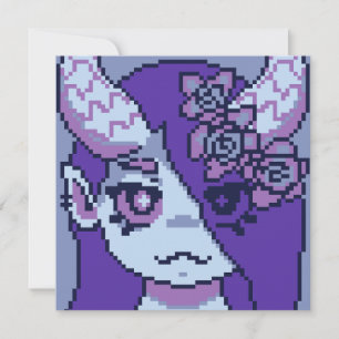 Sweet Spooky Girl Halloween pixel art  Card