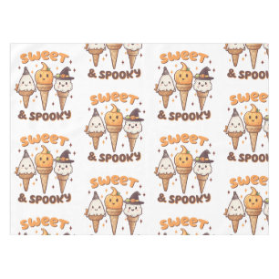 Sweet & Spooky Ice Cream Pumpkin Tablecloth