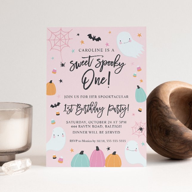 Sweet Spooky One 1st Birthday Party Invitation (Sweet Spooky One 1st Birthday Invitation)