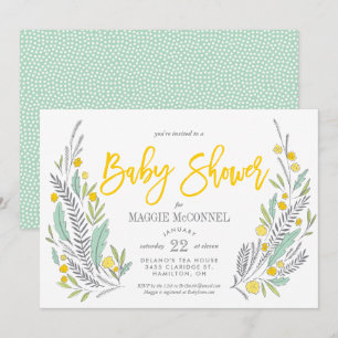 Sweet Sprigs Gender Neutral Baby Shower Invitation