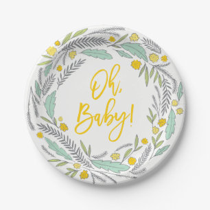 Sweet Sprigs Gender Neutral Baby Shower Plate