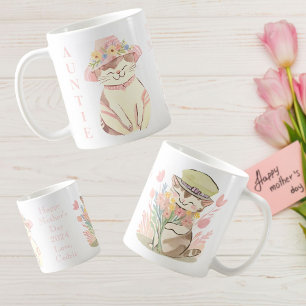 Sweet Spring Auntie Cat Kitten Personalized  Coffee Mug