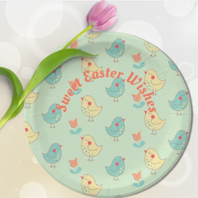 Sweet Spring Birdies Paper Plates (Creator Uploaded)