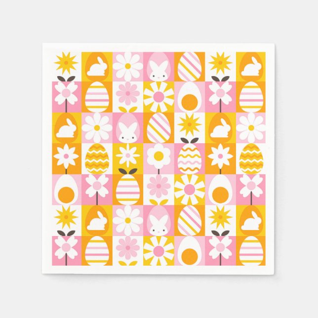 Sweet Spring Easter Patchwork  Napkin (Front)