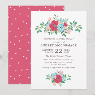 Sweet Spring Flowers - Floral Bridal Shower Invitation