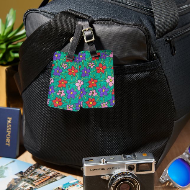 Sweet Spring Greenery Floral  Luggage Tag (Front & Back)
