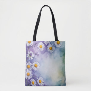 Sweet Spring Lavender & Daisy Tote Bag