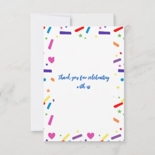 Sweet Sprinkle Birthday Party Theme Thank You Card