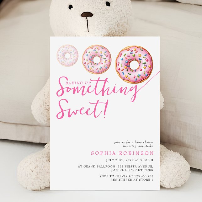 Sweet Sprinkle Doughnuts Modern Girl Baby Shower Invitation (Creator Uploaded)