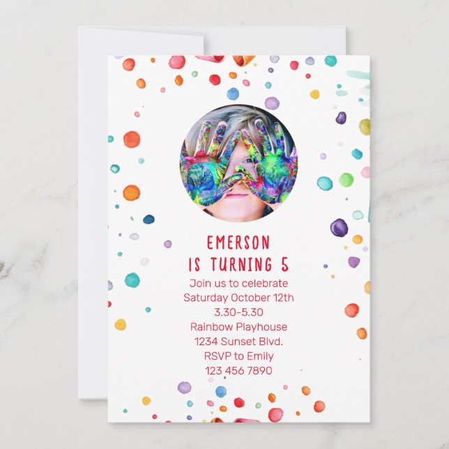 Sweet Sprinkle Kids Birthday Party Photo  Invitation (Front)