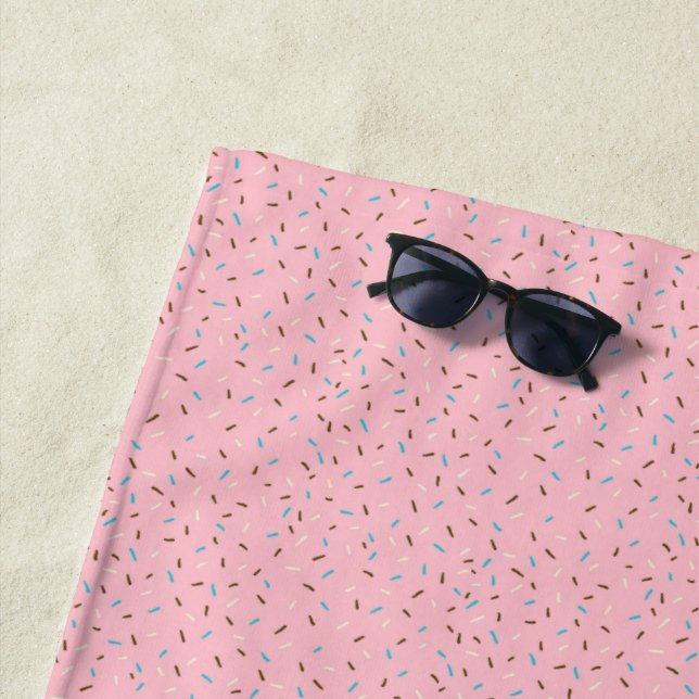 Sweet Sprinkles Beach Towel (Strawberry Pink) (In Situ)