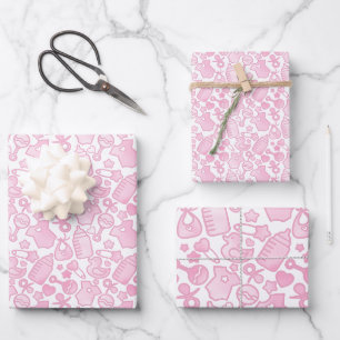 Sweet Sprinkles Ombre Pink Wrapping Paper Sheet
