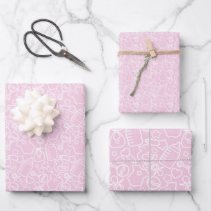 Sweet Sprinkles Pink Wrapping Paper Sheet