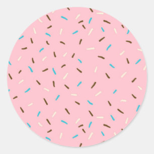Sweet Sprinkles Round Stickers (Strawberry Pink)