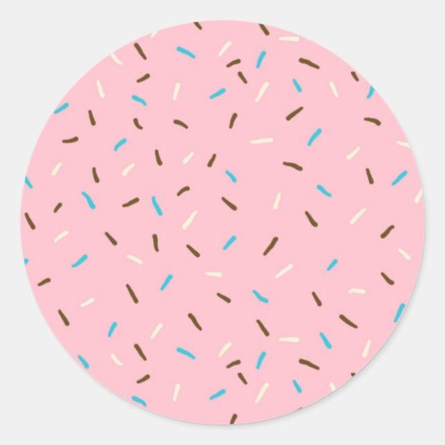 Sweet Sprinkles Round Stickers (Strawberry Pink) (Front)