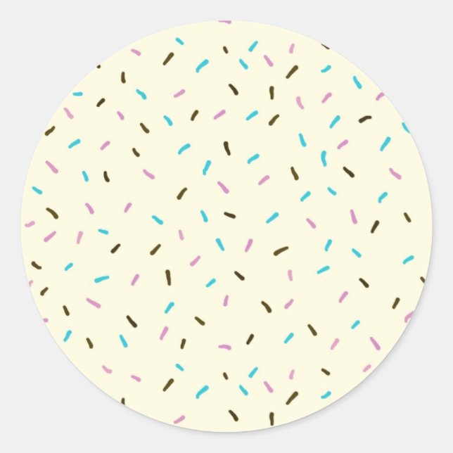 Sweet Sprinkles Round Stickers (Vanilla Cream) (Front)