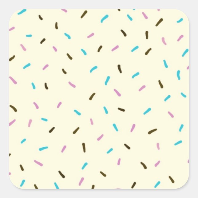 Sweet Sprinkles Square Stickers (Vanilla Cream) (Front)
