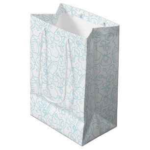 Sweet Sprinkles White Blue Medium Gift Bag