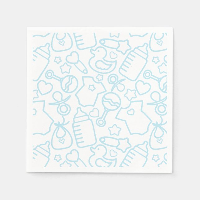 Sweet Sprinkles White Blue Napkin (Front)