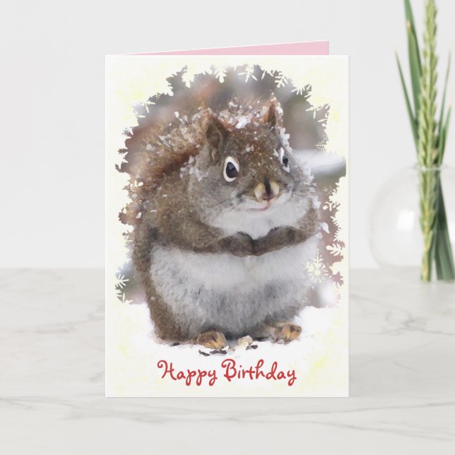Sweet Squirrel Birthday Card (Front)