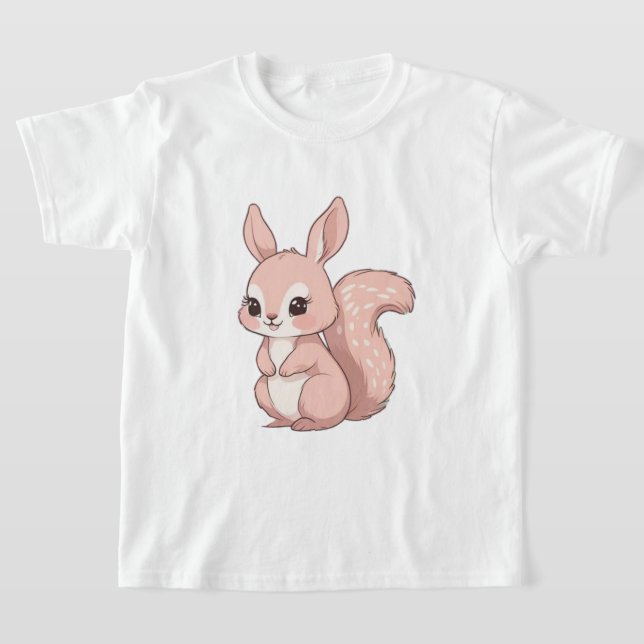 Sweet Squirrel Cutie – Kawaii Forest Friend T-Shirt (Laydown)