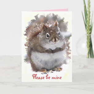 Sweet Squirrel Valentine Holiday Card