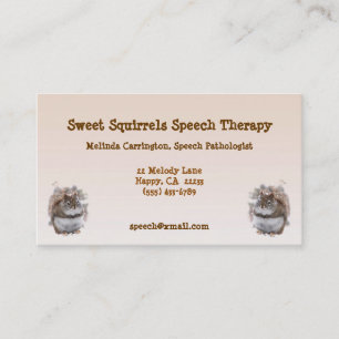 Sweet Squirrels Speech Therapy Business Card