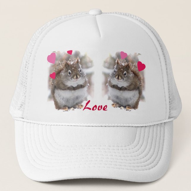 Sweet Squirrels Valentine Trucker Hat (Front)