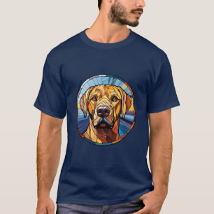 Sweet Stained Glass Golden Labrador Dog T-Shirt