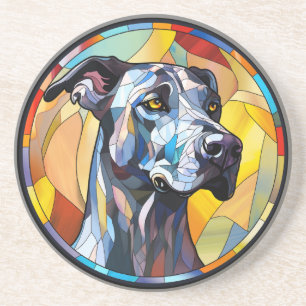 Sweet Stained Glass Great Dane Dog Coaster