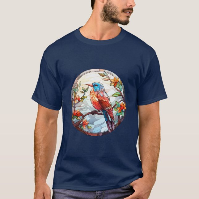 Sweet Stained Glass Kingfisher T-Shirt (Front)