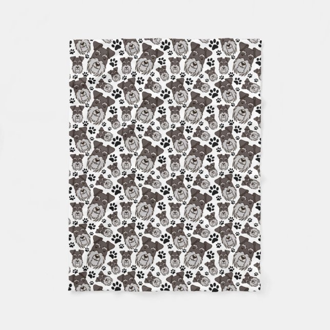 Sweet Standard Schnauzer Miniature Pet Puppy Dog Fleece Blanket (Front)