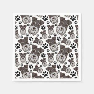 Sweet Standard Schnauzer Miniature Pet Puppy Dog Napkin