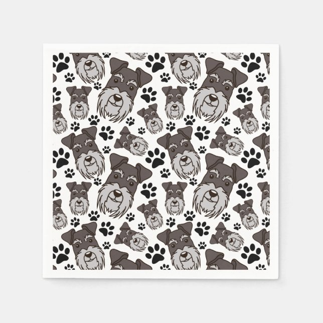 Sweet Standard Schnauzer Miniature Pet Puppy Dog Napkin (Front)