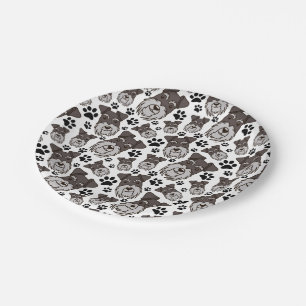 Sweet Standard Schnauzer Miniature Pet Puppy Dog Paper Plate