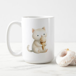 Sweet Start Coffee Mug Kitty Cat with Ice Cream