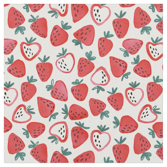 Sweet Straberries Fabric (Close Up)