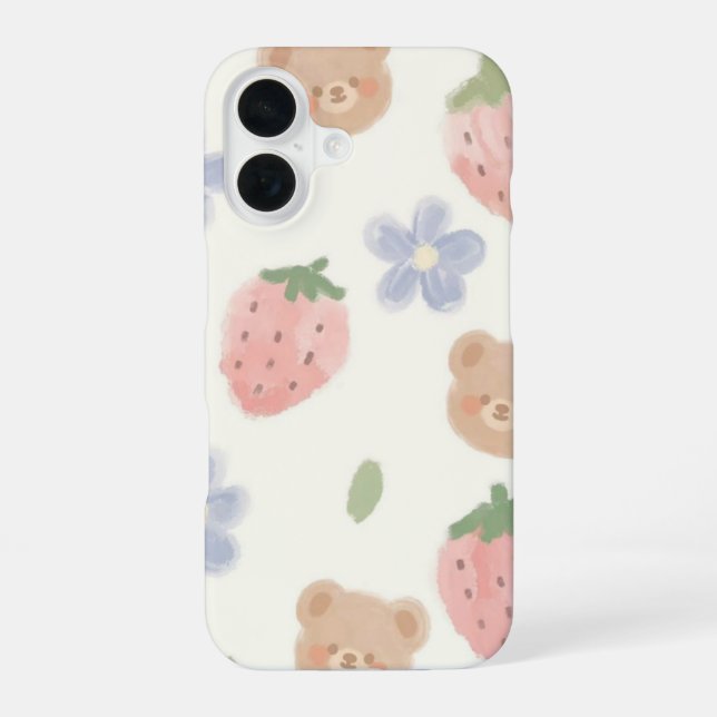 Sweet Strawbear Charm Phone Case for Iphone (Back)