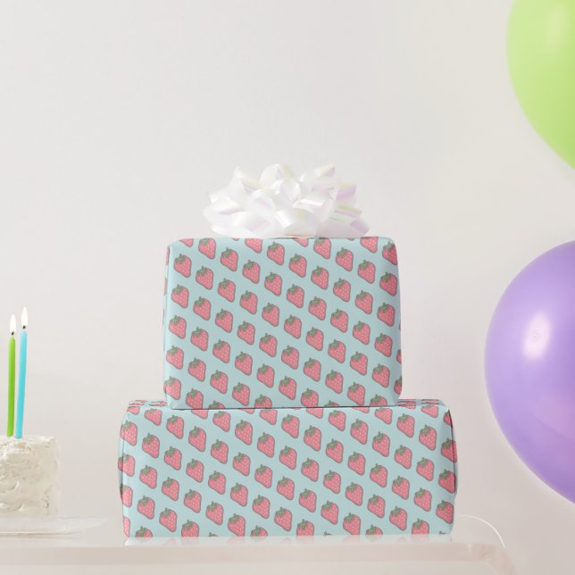 Sweet strawberries design wrapping paper (Party Gifts)