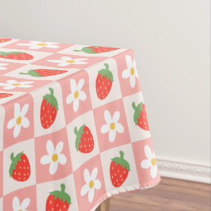 Sweet Strawberries & Flowers Tablecloth